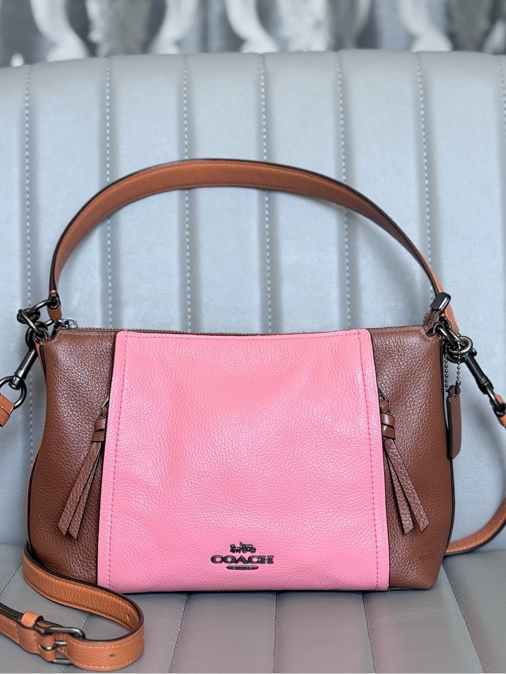 Coach NWOT Marlon Convertible Shoulder Crossbody Bag Colorblock Pink